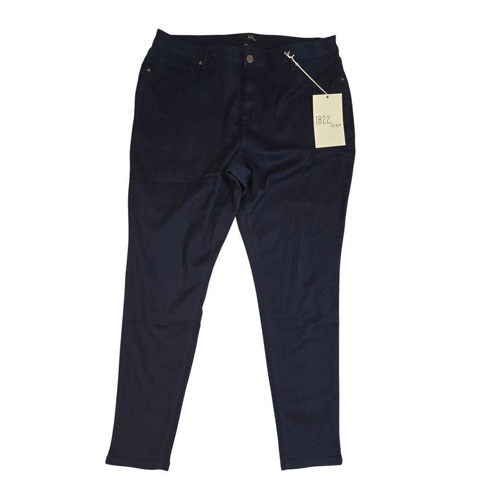 1822 Denim Butter Denim High Rise‎ Classic Skinny Jeans Dark Wash Size 22W New